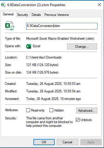 Unlock the Excel conversion spreadsheet