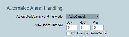 Auto-Cancel Alarm Settings