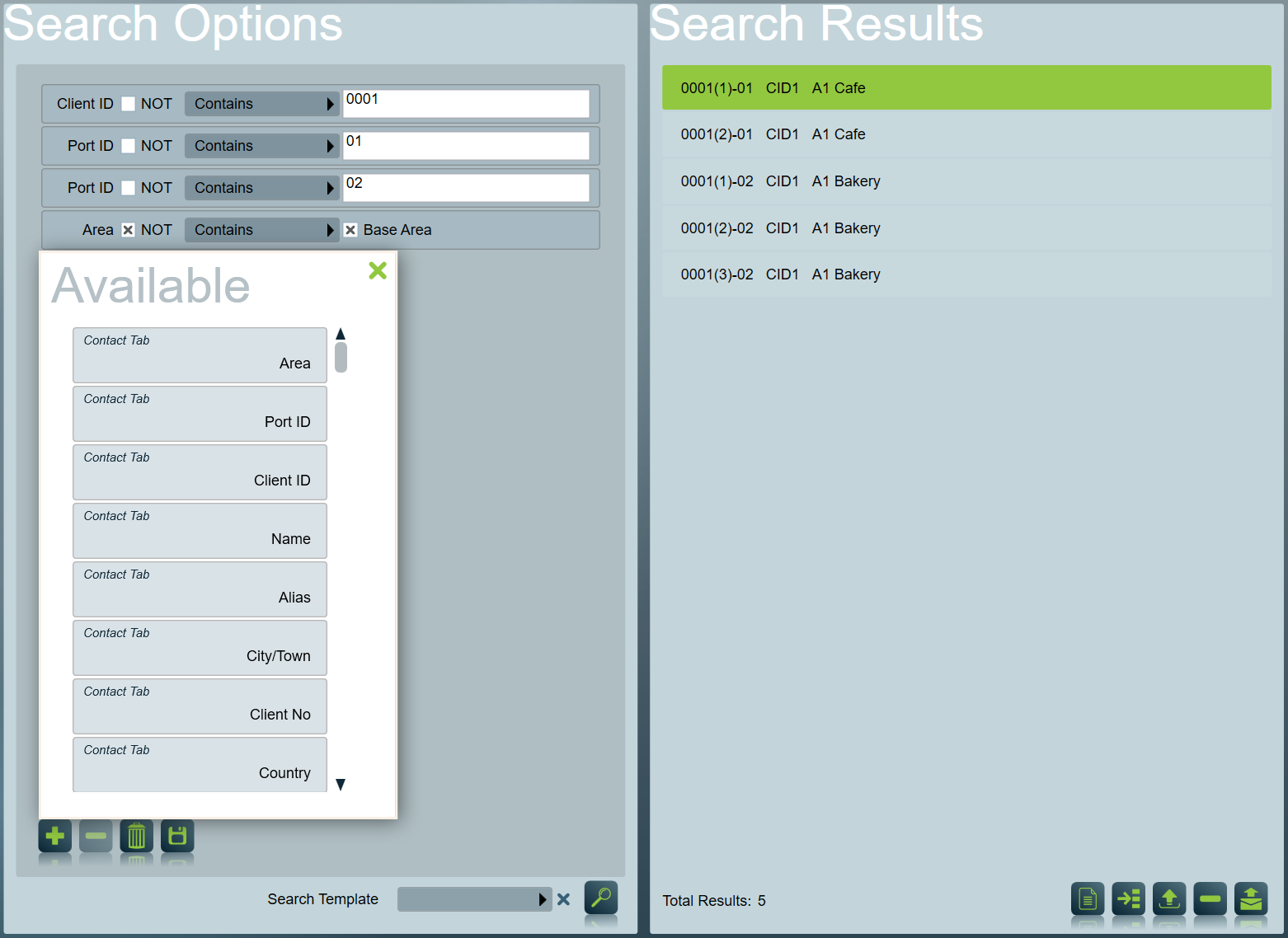 Advanced Client Search Example