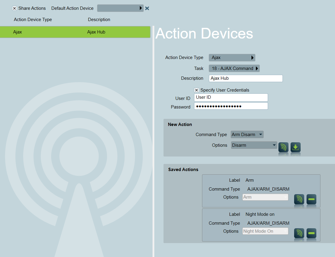Ajax Command Client Actions Setup