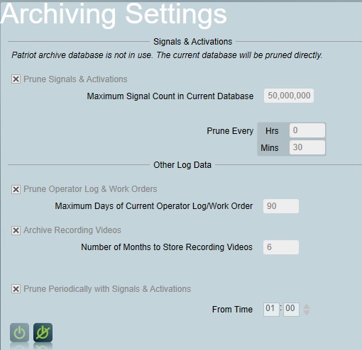 Archiving Settings