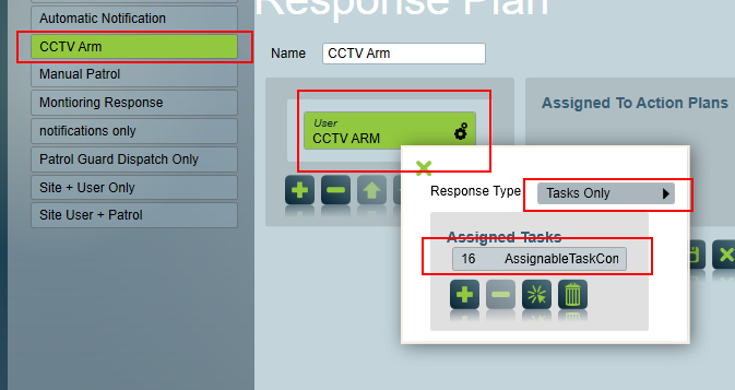 CCTV arm response plan