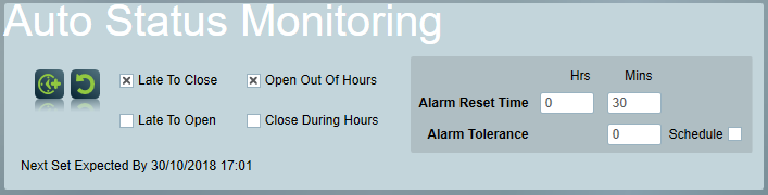 Auto Status Monitoring Alarm Options