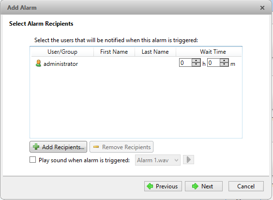 Alarm Recipients