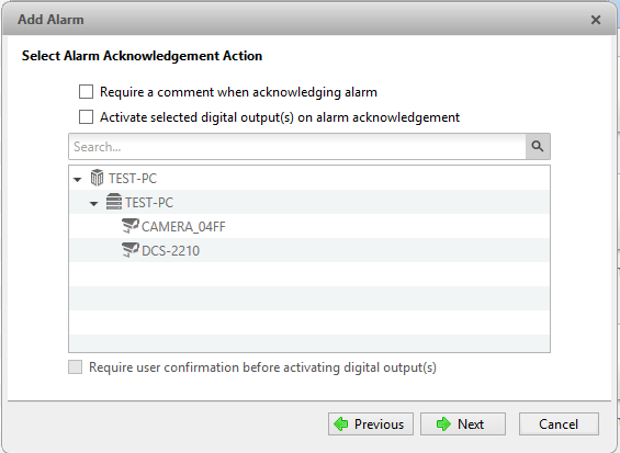 Alarm Acknowledge Action