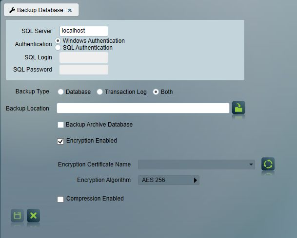 Manual backup setup