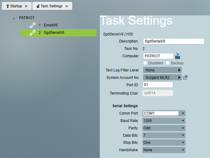 Primary receiver task, on primary PATRIOT server.