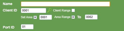 Enter a range of Area numbers to add