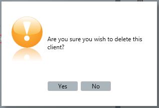 Confirmation is required to delete a Client