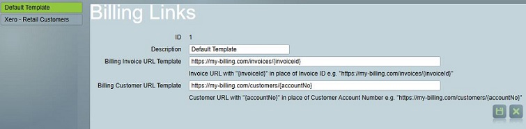 Billing Link Template Setup