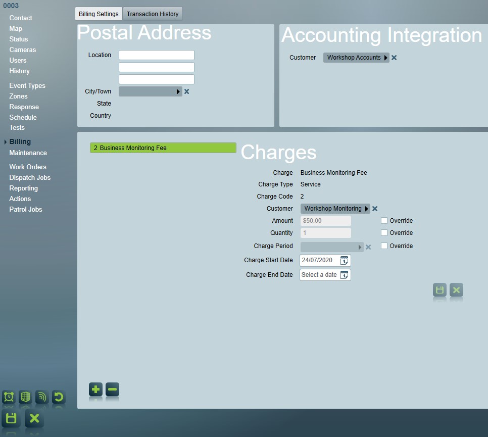 Client Billing Tab