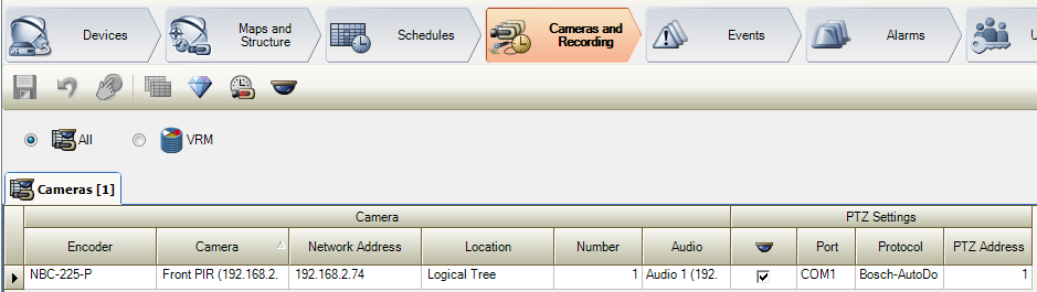 Configure Bosch Camera