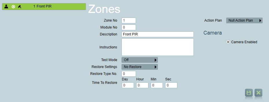 Zone Camera Setup