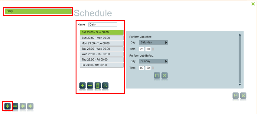 Example Schedule for a week