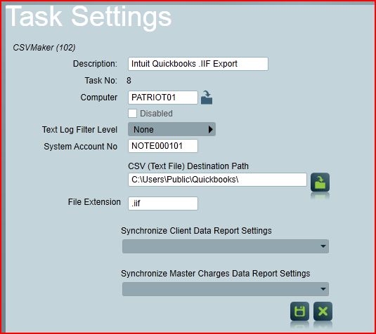 CSV Maker Task Settings