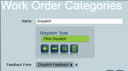 Feedback forms can be assigned to a work order category