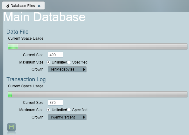 Main Database Data Files