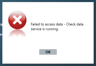 Failed to access data - Check data service is running
