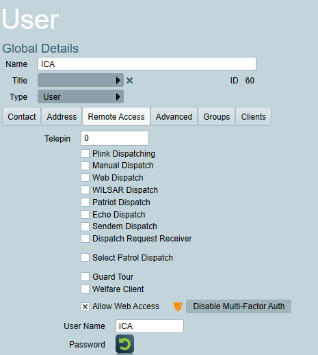 Disable Multi-Factor Authentication on a user