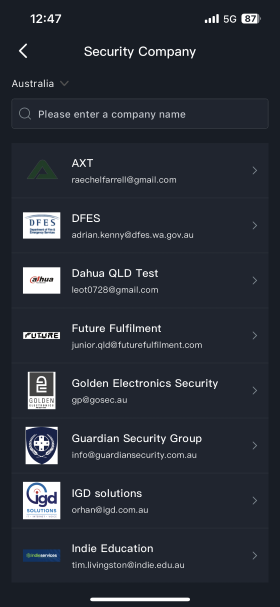 Apply for Security Service