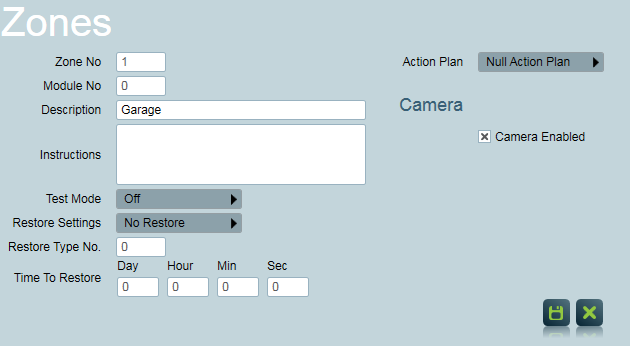 Zone configuration for Dowshu CCTV