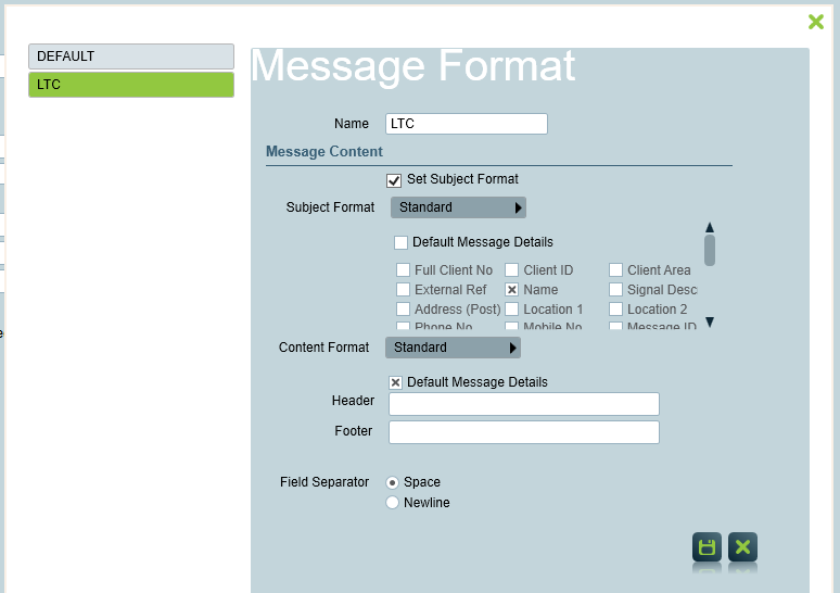 Subject Message Formats