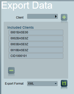 Select clients to export