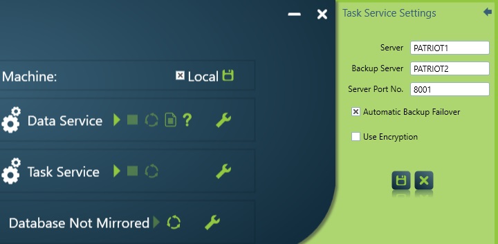 Remote Task Service setup.