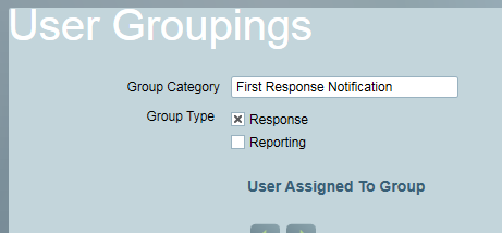 First Response Notification Response User Grouping