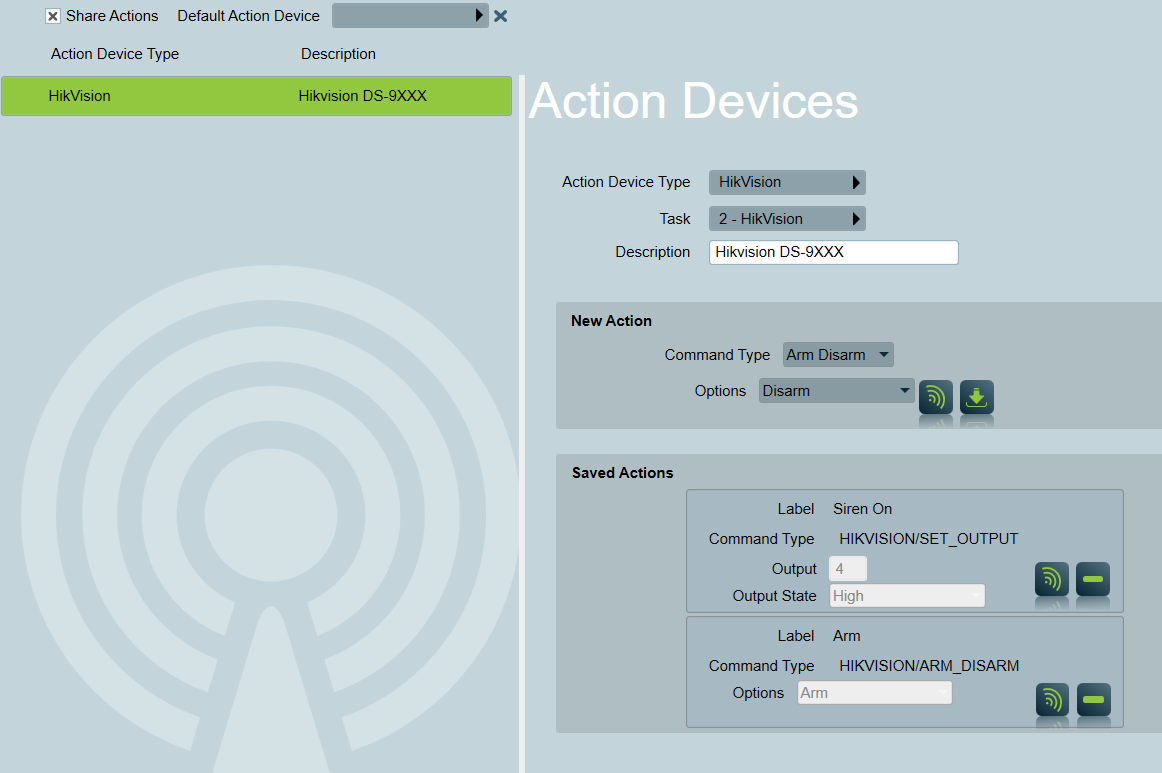 HikVision Action Commands