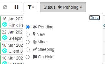 ICA Activation List Filters