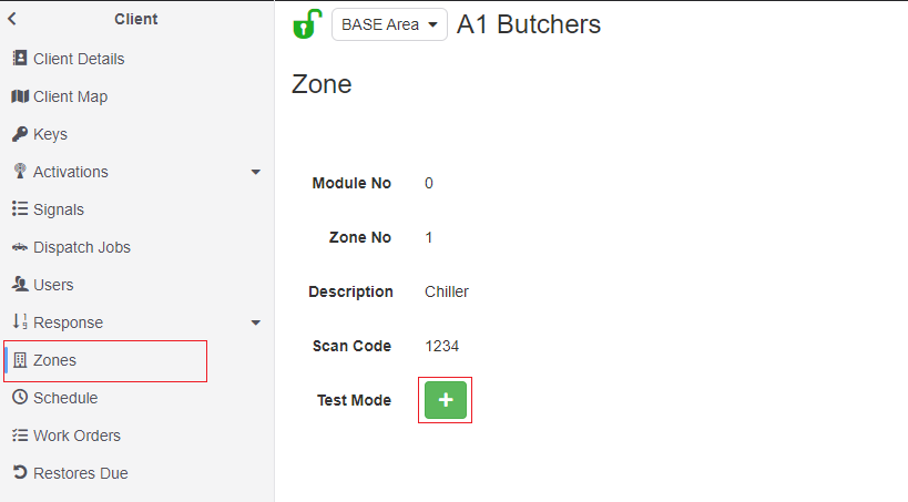 ICA Zone Test Mode