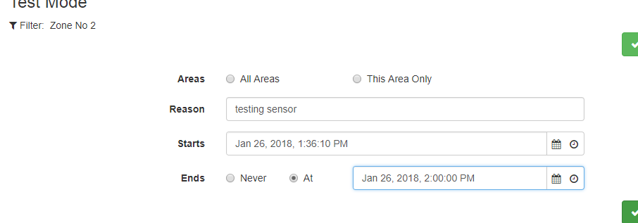 ICA Create A Zone Test Mode