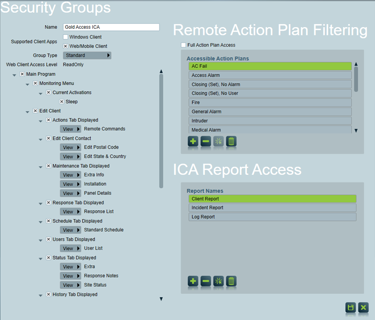 ICA security group