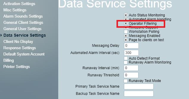 Data Services Settings