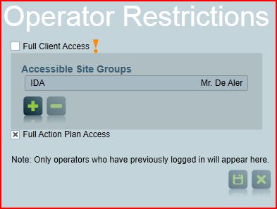 Operation Restrictions