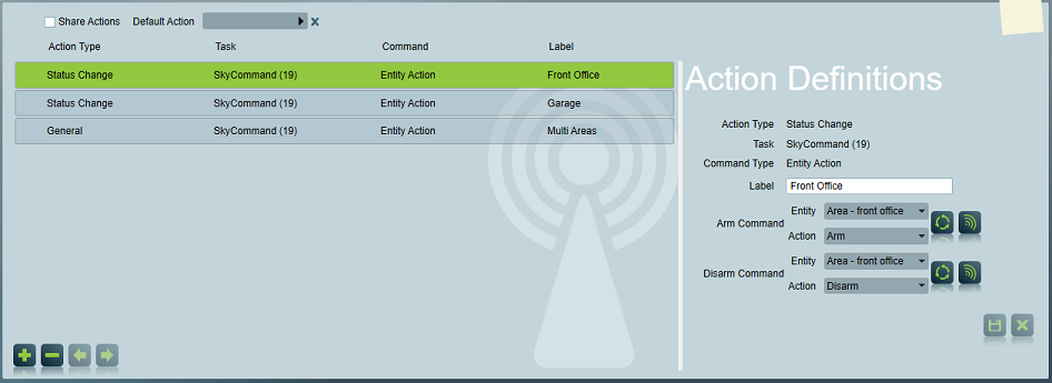 InnerRange SkyCommand Client Actions Setup