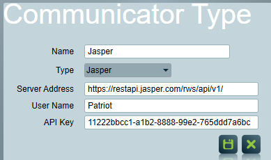 Jasper Communicator Type Settings