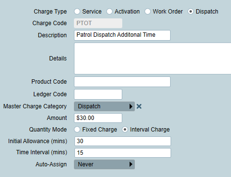 Dispatch Interval Charging