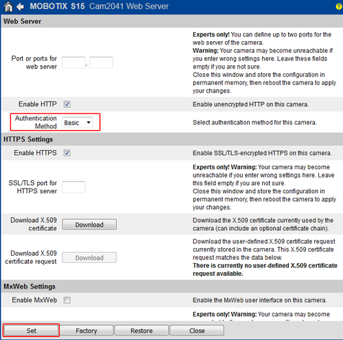 Mobotix Authentication