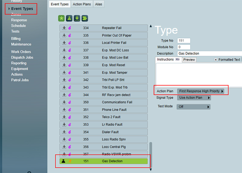 Event Type Tab Setup