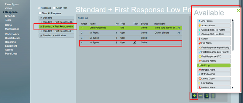 Response Tab Configuration