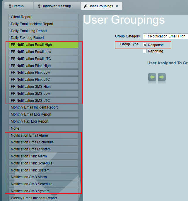 User Groupings