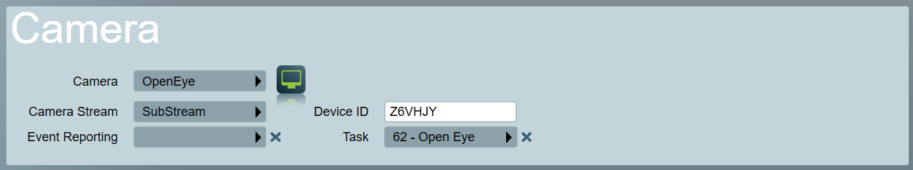 Client Zone Settings for Open Eye