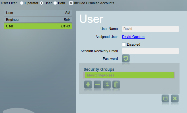 A user is linked to the remote access user account 