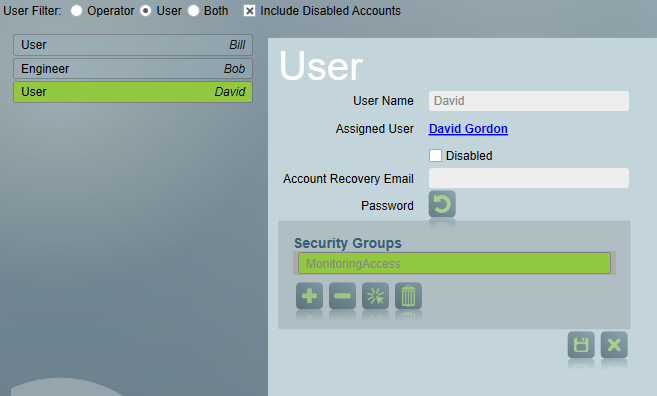 A user is linked to the remote access user account