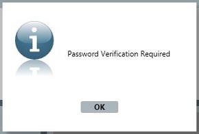 Password Verification warning message