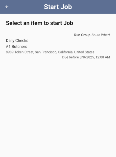2. If no patrol job has been picked up, the patrol jobs the scan code belongs to will be displayed. The patrol guard selects and starts the patrol job now.