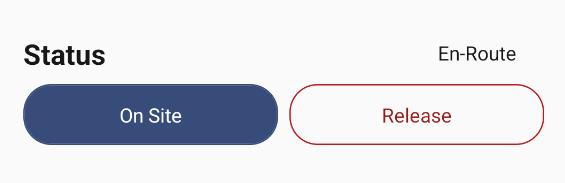 Job Status and Buttons to change status.