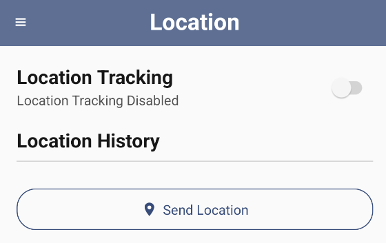Location Tracking Toggle and History Button